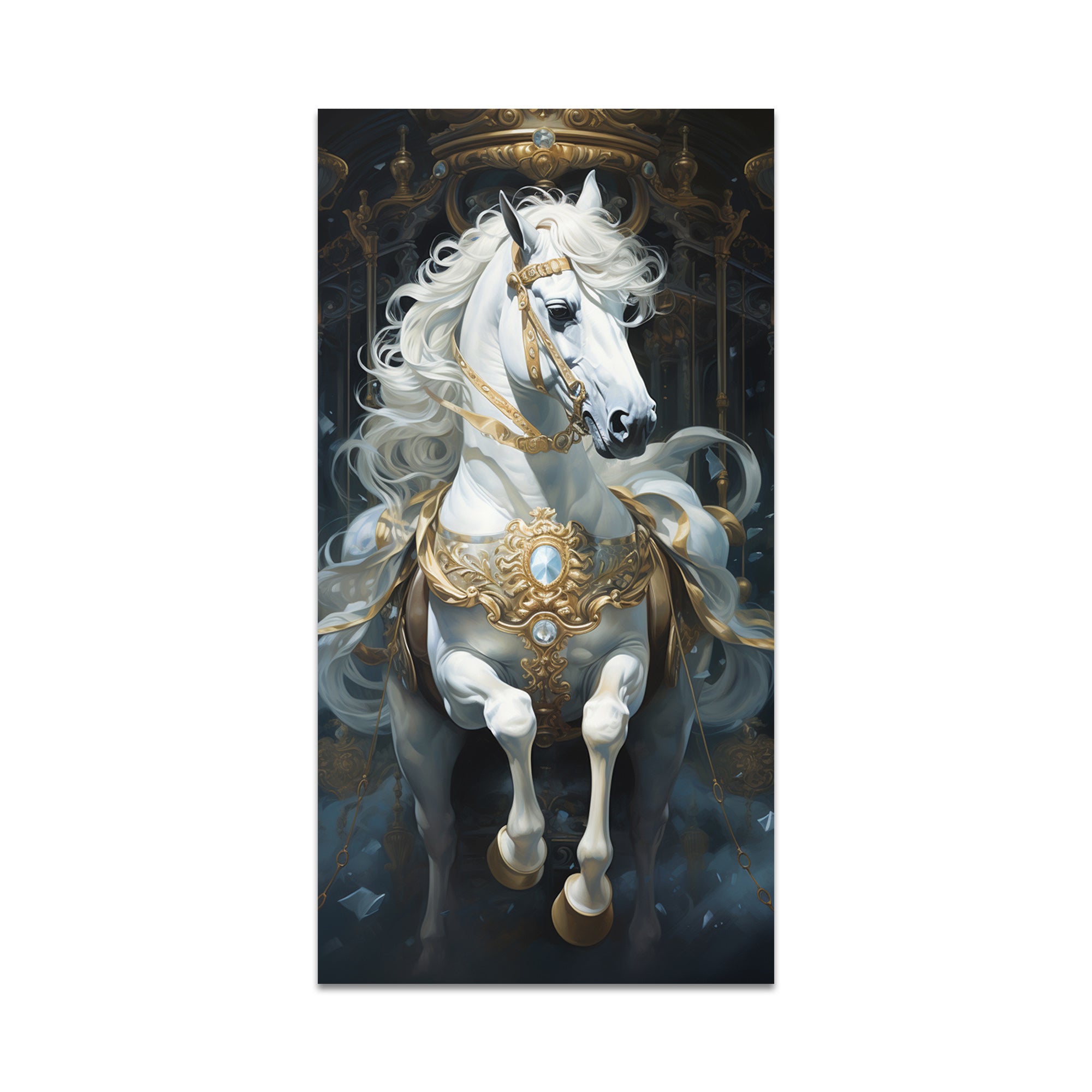 Stunning White Horse Premium Art Canvas Wall Painting