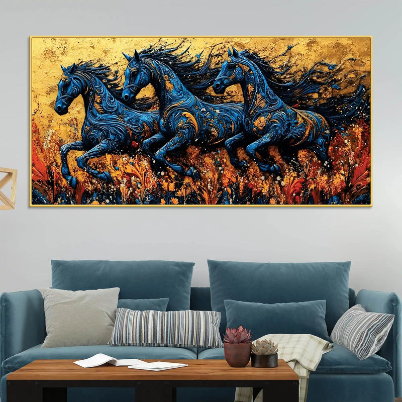 stylish-abstract-running-horses-canvas-wall-painting