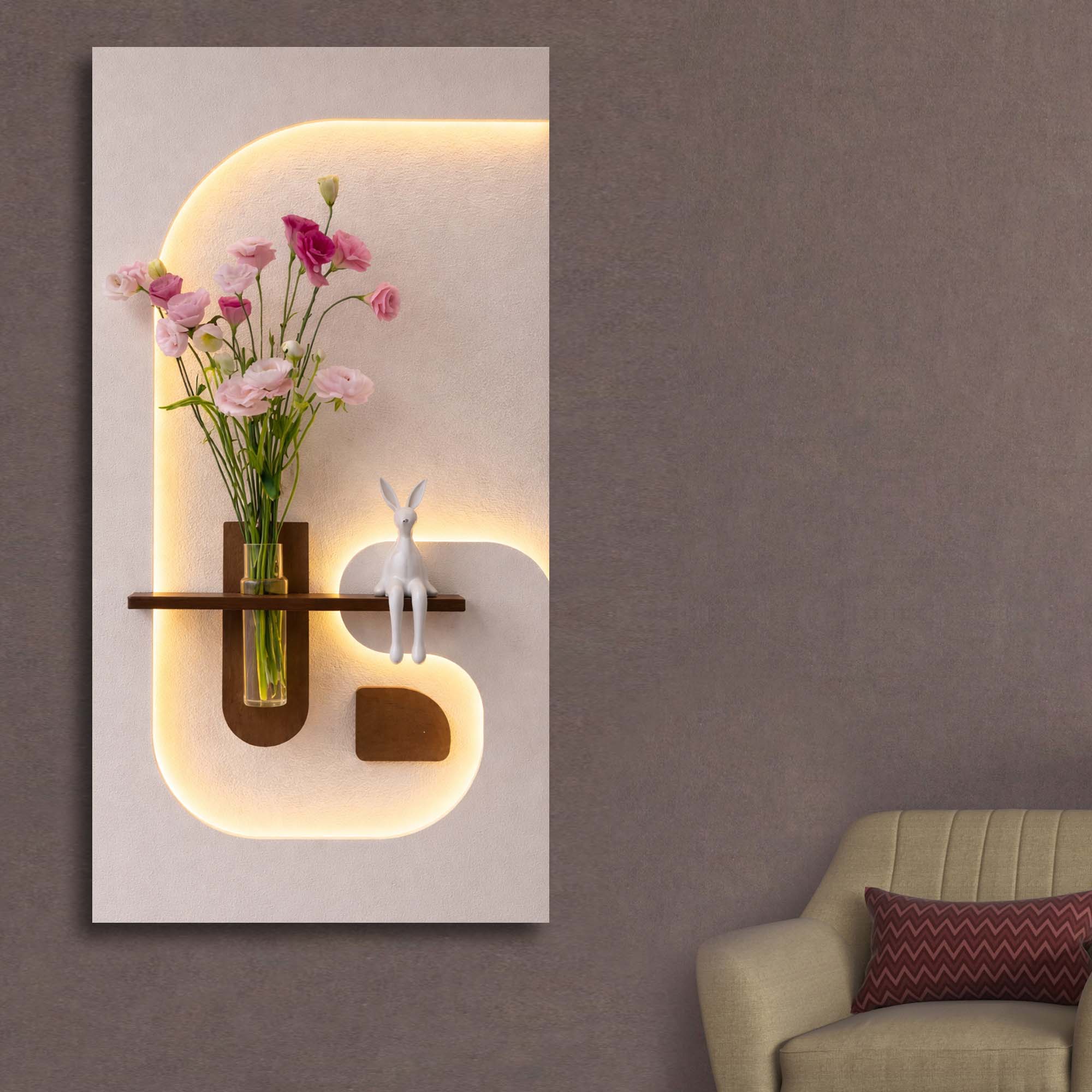 Stylish Ambient LED Wall Panel with Shelf