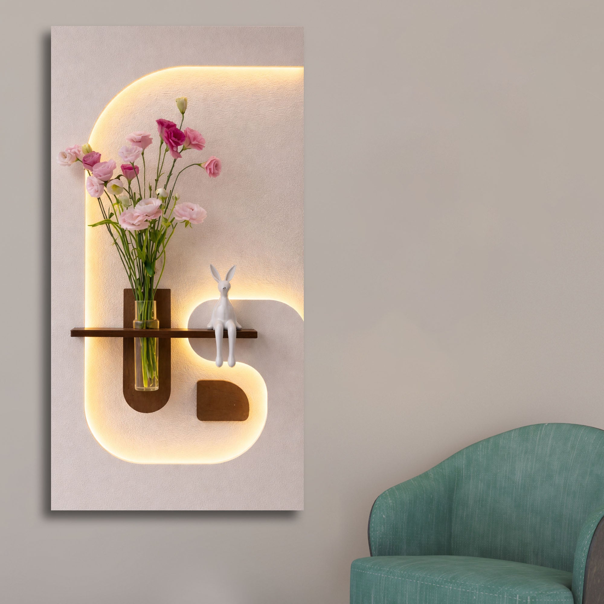 Stylish Ambient LED Wall Panel with Shelf