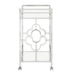 Stylish Bar Cart with Mirror Shelves and Metallic Glam Trolley