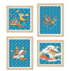 Stylish Bird Wall Art Frame Set of 4 for Premium Wall Décor