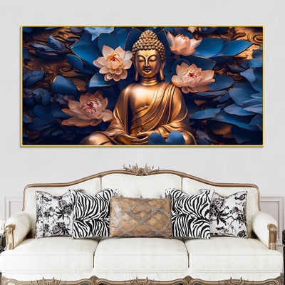 stylish-buddha-lotus-canvas-wall-painting-for-living-room