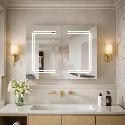 stylish-double-panel-mirror-cabinet-with-led-border-and-storage