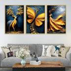 Stylish Elegant Canvas Wall Painting Set of Three