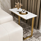 Stylish Elegant Marble Look Table for Small Spaces