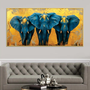 stylish-elephant-trio-abstract-canvas-wall-painting