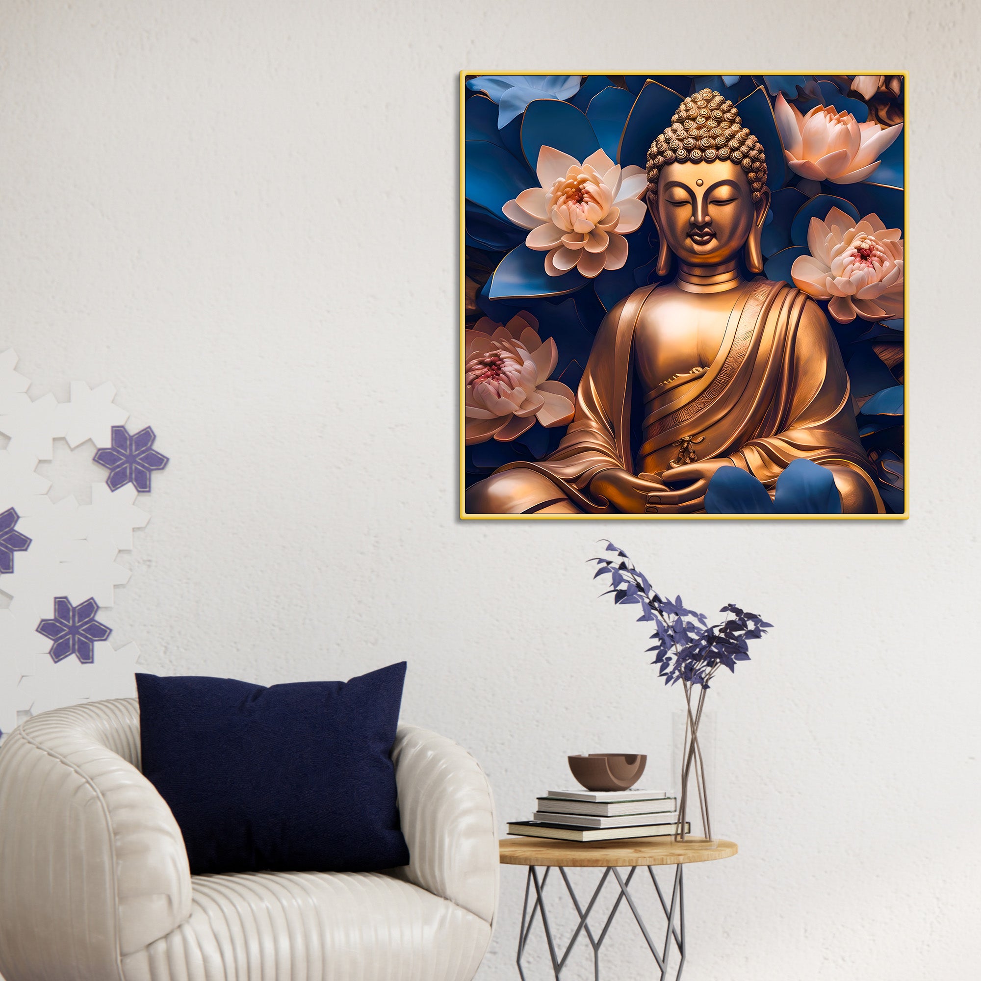 stylish-floral-buddha-painting-for-home-office