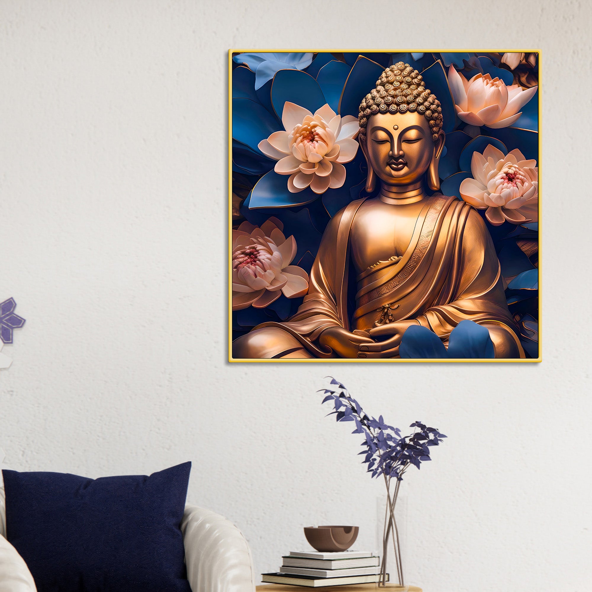  stylish-floral-buddha-painting-for-home-office