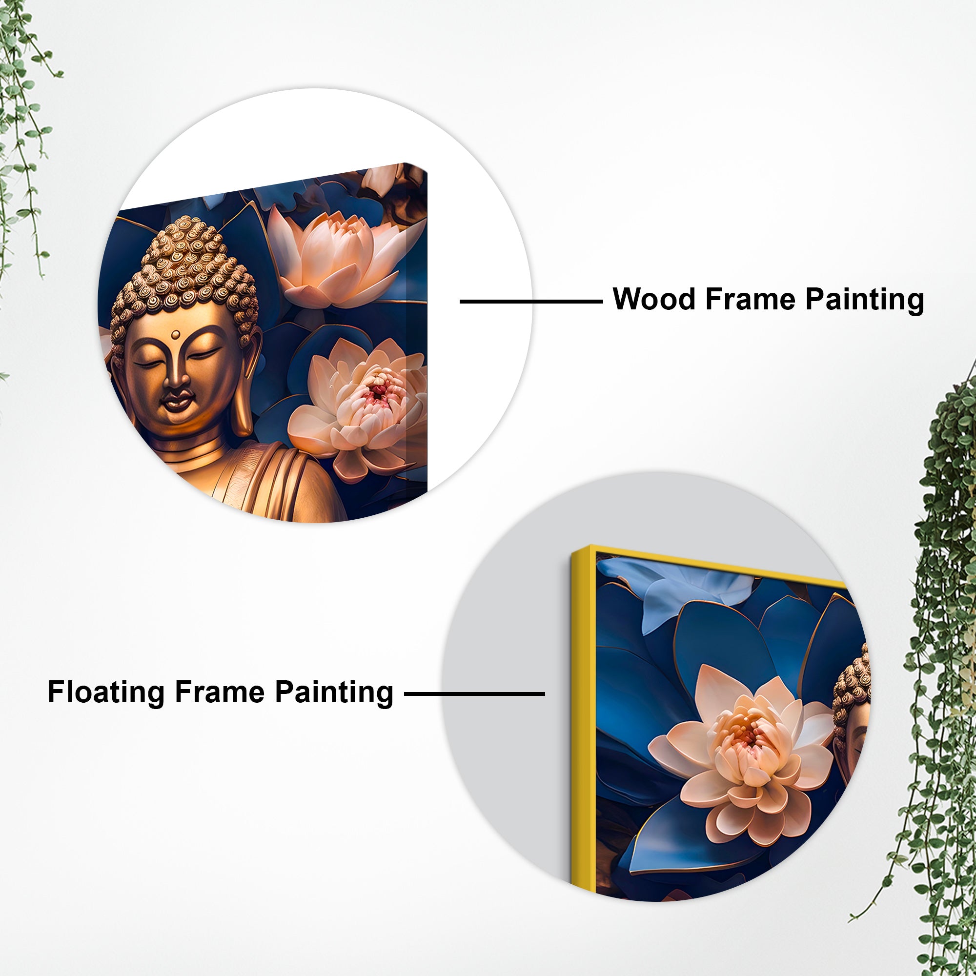 Stylish Floral Buddha Painting for Home & Office