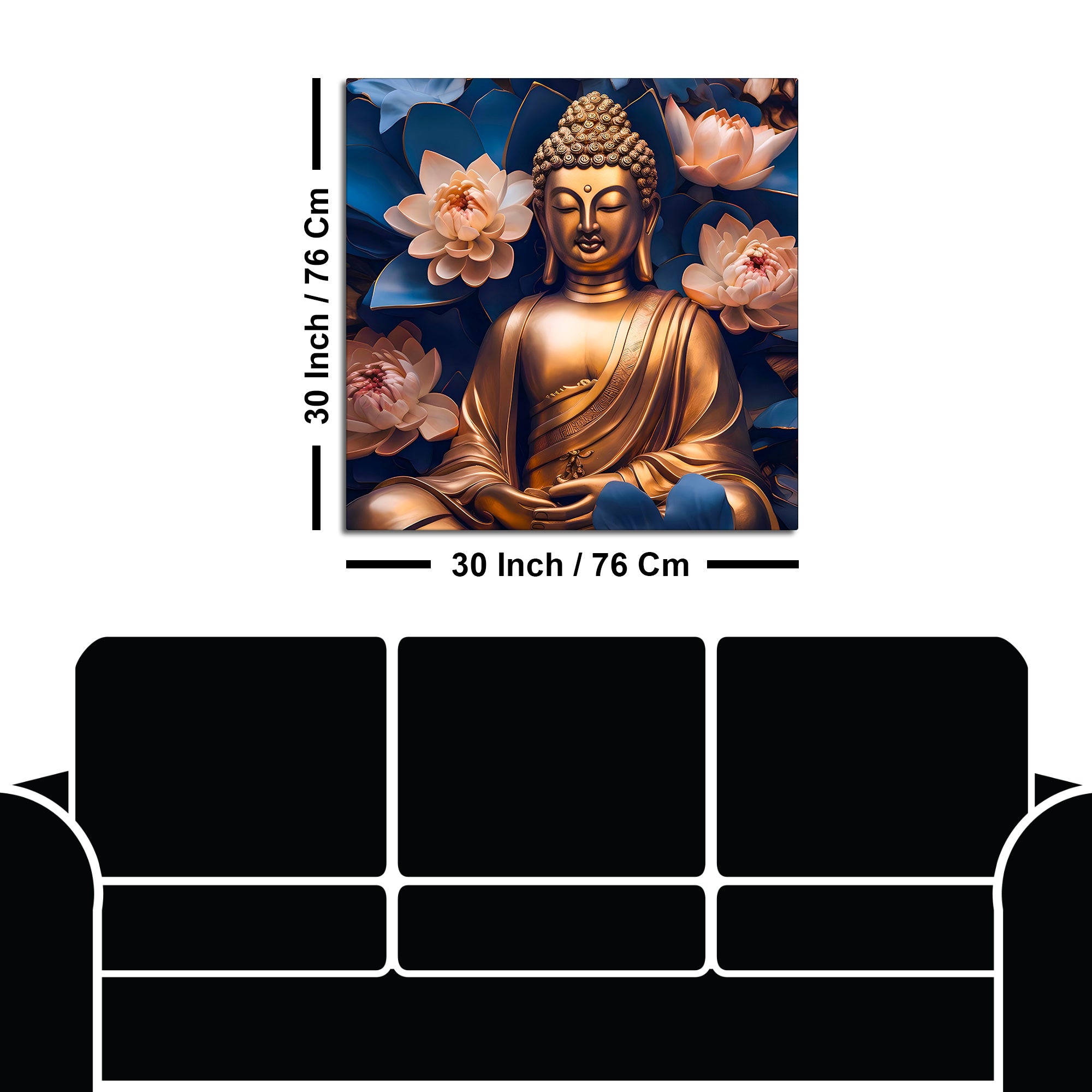 Stylish Floral Buddha Painting for Home & Office