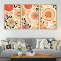Stylish Floral Nature Canvas Wall Painting Set of Three