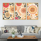 Stylish Floral Nature Canvas Wall Painting Set of Three