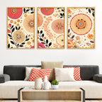 Stylish Floral Nature Canvas Wall Painting Set of Three