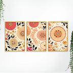 Stylish Floral Nature Canvas Wall Painting Set of Three