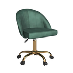 Stylish Green Accent Chair with Golden Touch