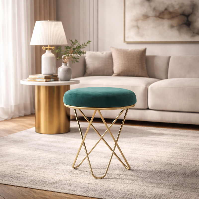stylish-green-velvet-sofa-lounge-chair-with-ottoman