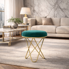 stylish-green-velvet-sofa-lounge-chair-with-ottoman