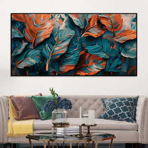 Stylish Leaf Canvas Wall Art Abstract Painting