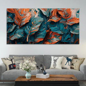 Stylish Leaf Canvas Wall Art Abstract Painting