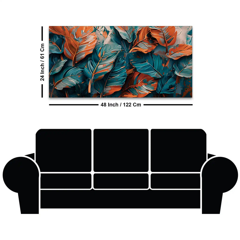 Stylish Leaf Canvas Wall Art Abstract Painting