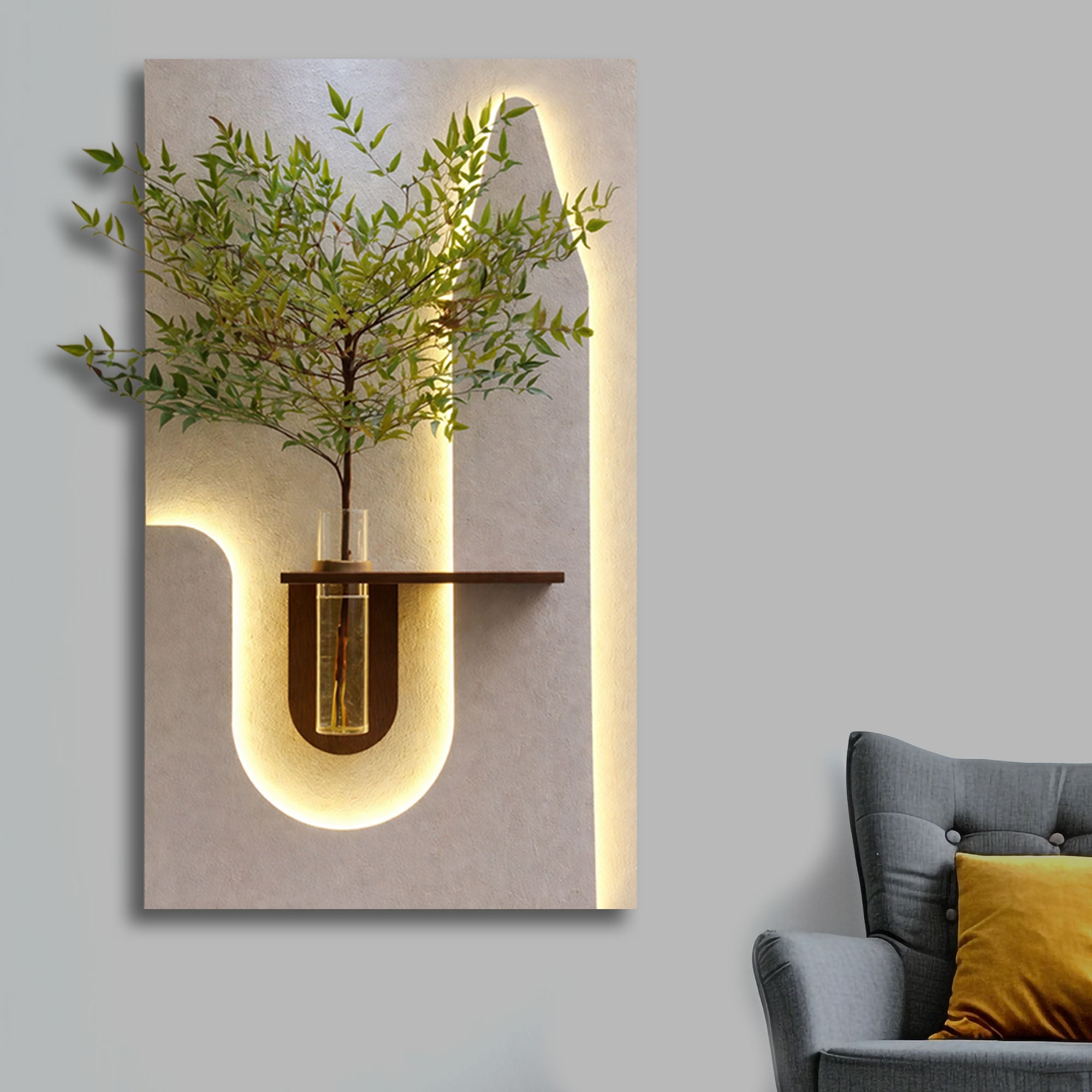 Stylish LED Accent Wall Shelf with Soft Ambient Light