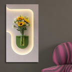 Stylish LED Accent Wall with Floating Planter