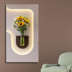 Stylish LED Accent Wall with Floating Planter