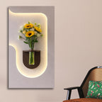 Stylish LED Accent Wall with Floating Planter