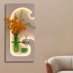 Stylish LED Wall Panel with Flower Holder