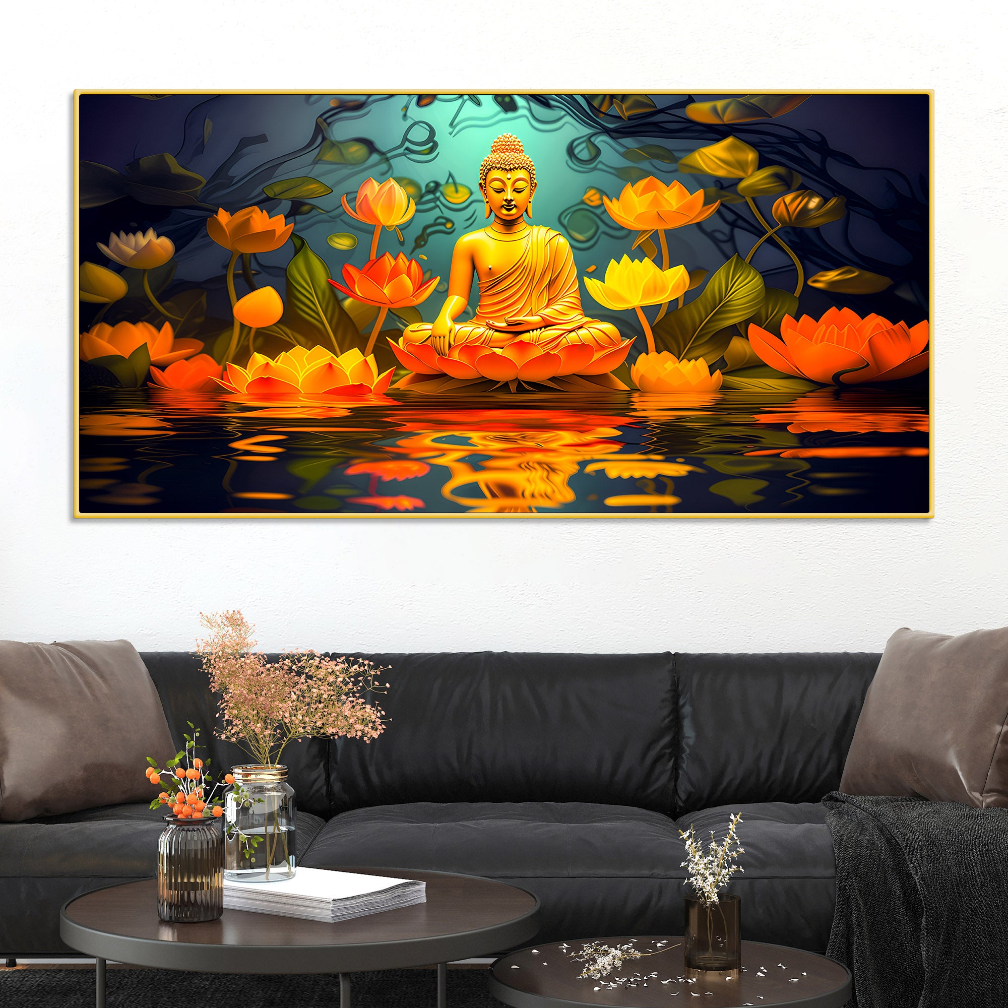 Stylish Luxury Buddha Canvas Painting for Home Decoration