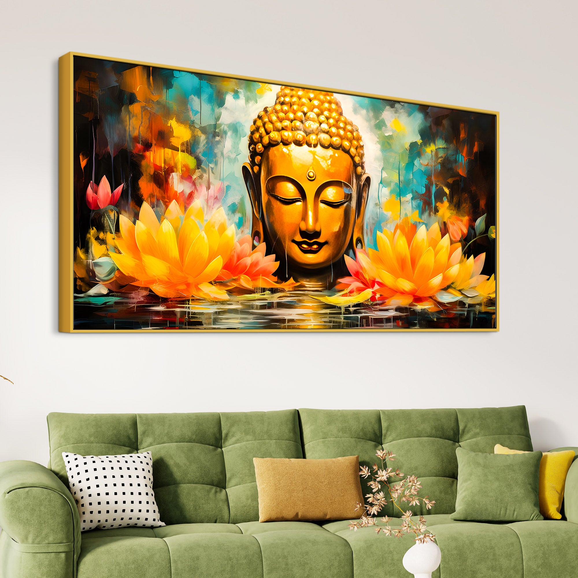 Stylish Modern Buddha Wall Painting for Elegant Interiors