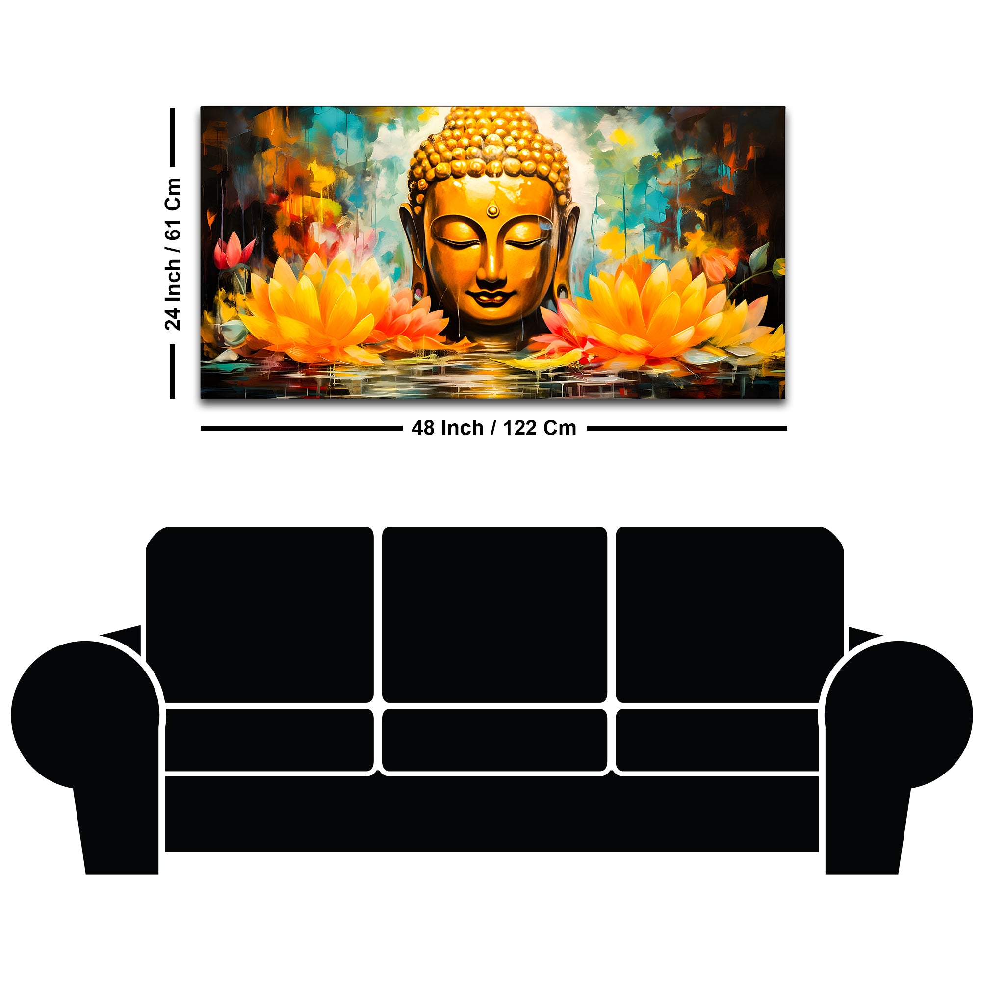 Stylish Modern Buddha Wall Painting for Elegant Interiors