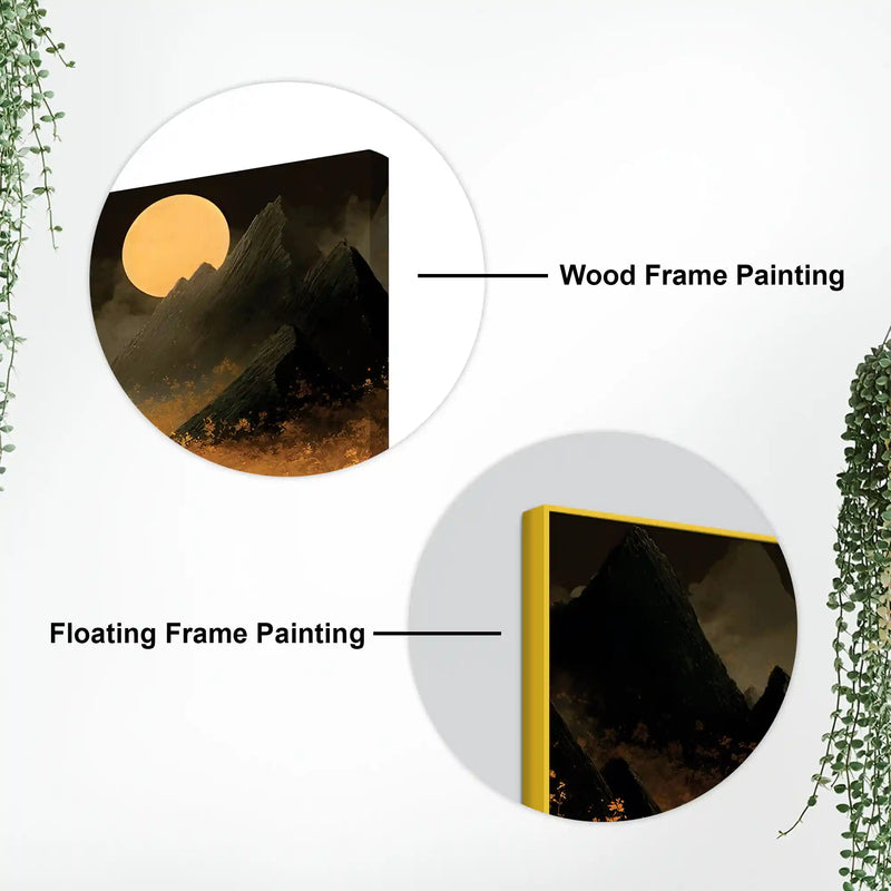 Stylish Moon River Canvas Wall Art Night Landscape Painting for Home Decor