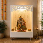 Stylish Open Pooja Mandir for Home with LED Lighting