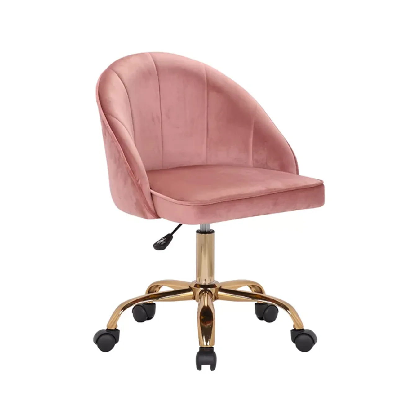 Stylish Pink Accent Chair with Golden Touch