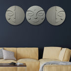 Stylish Round 3D Face Wall Hanging Decor Set