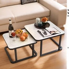 Stylish Square Tethered Black Metallic Finish Table Set of 2