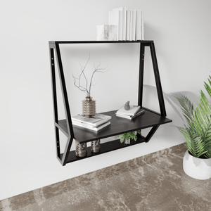 Stylish Wall Mounted Wooden Display Rack for Books & Desk Decor