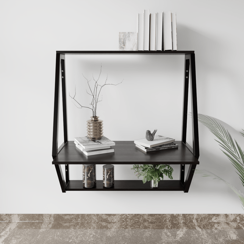 Stylish Wall Mounted Wooden Display Rack for Books & Desk Decor