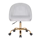 Stylish White Accent Chair with Golden Touch