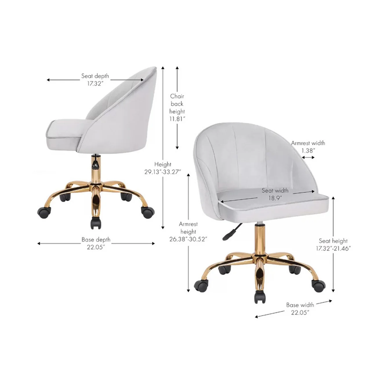 Stylish White Accent Chair with Golden Touch