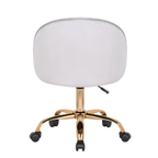 Stylish White Accent Chair with Golden Touch