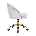 Stylish White Accent Chair with Golden Touch