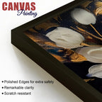 Stylish White Floral Canvas Wall Painting Office & Home Decor