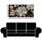 Stylish White Floral Canvas Wall Painting Office & Home Decor