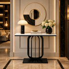 Stylish White Marble Top Console Table