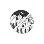 Sun and Moon Behind the Mountains Metal Art Wall Decor