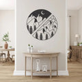 Sun and Moon Behind the Mountains Metal Art Wall Decor