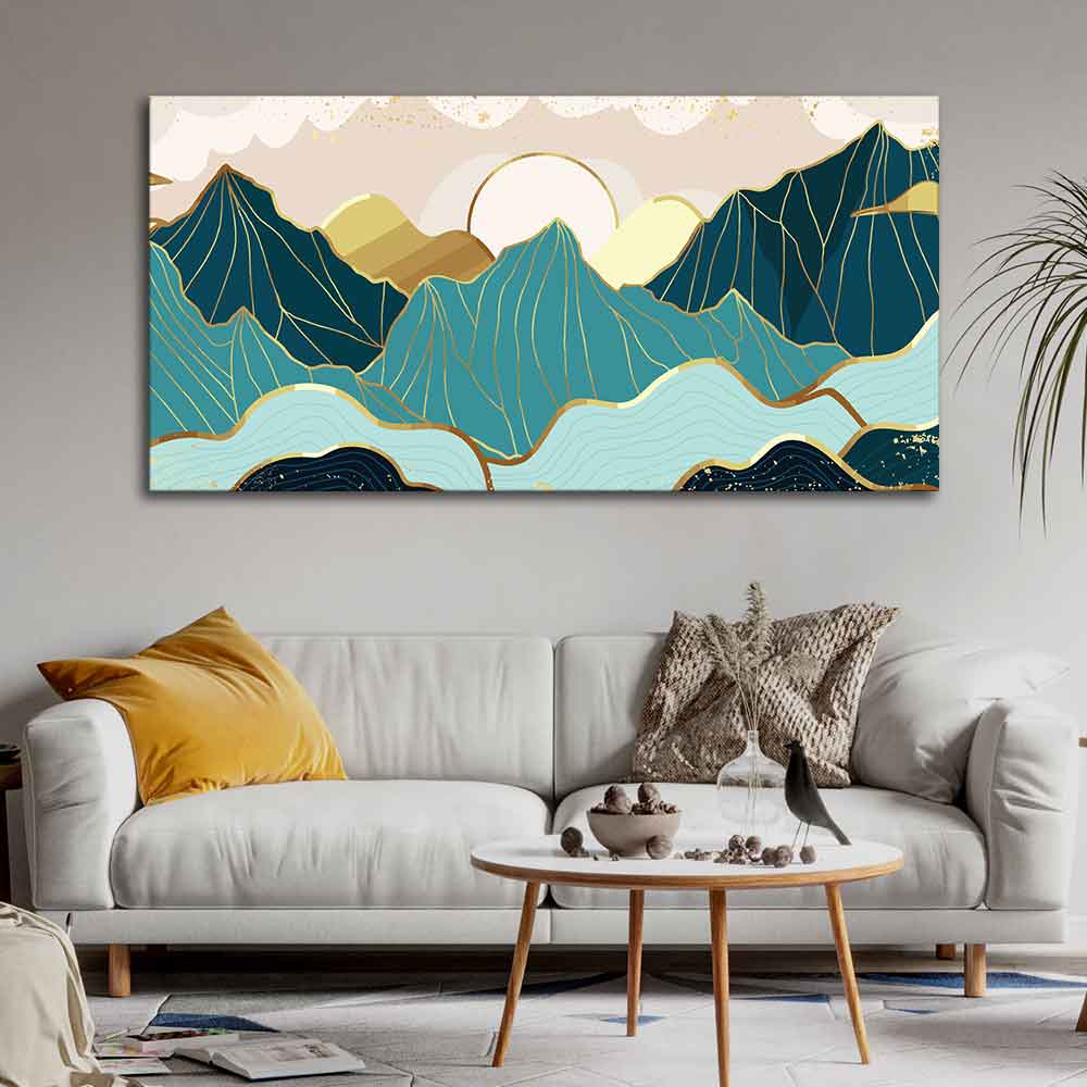 Sunrise Abstract Mountains Canvas wall Painting